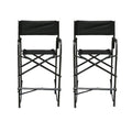 Impact Canopy Tall Folding Directors Chair, Heavy Duty, Aluminum Frame Chair, Black