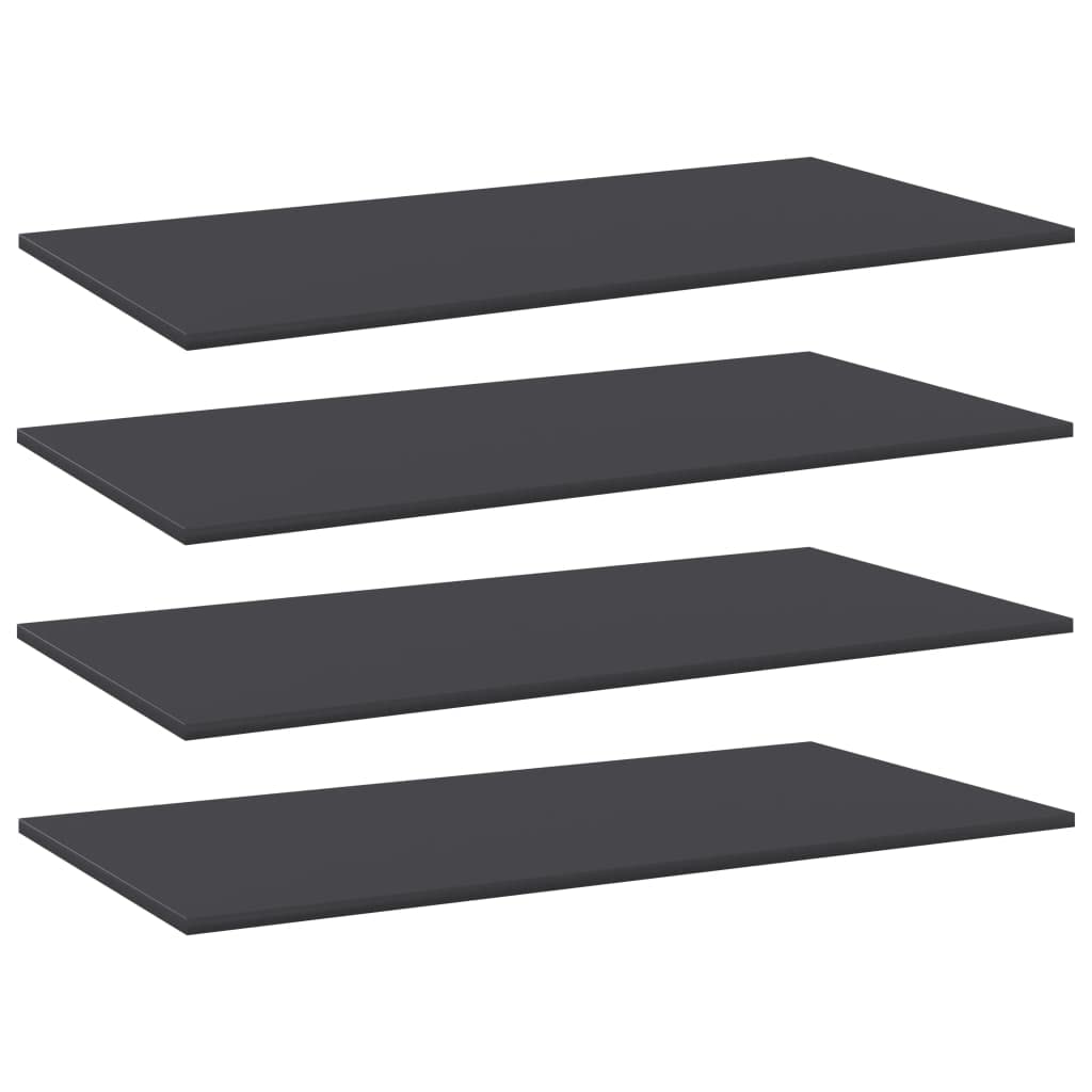Vidaxl Modern Bookshelf Boards  4 Pcs Gray 39.4 Inch X19.7 Inch X0.6 Inch   Durable Engineered Wood  Easy To Clean And Install