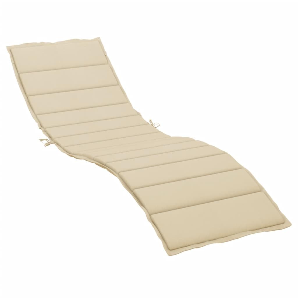 vidaXL Sun Lounger Cushion - Beige Oxford Fabric Cushion with Foam Fiber Filling - Versatile Outdoor Furniture Pad for Garden, P