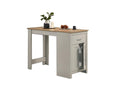Lilola Home Alonzo Light Gray Small Space Counter Height Dining Table with Cabinet and Drawer Storage
