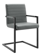 Modway Savoy Vegan Leather Dining Chair Set of 2, Gray