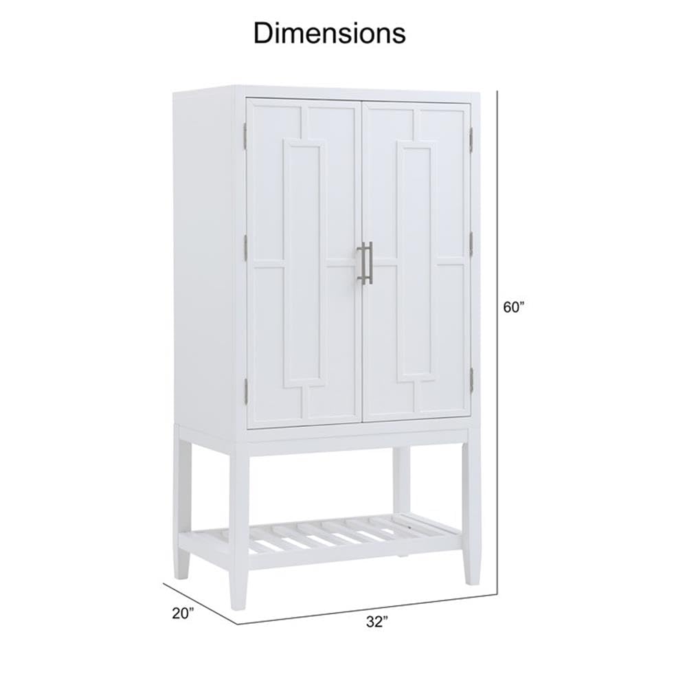 Comfort Pointe Milano 60-inch White Wood 2-Door Modern Bar Cabinet with Pull-Out Tray