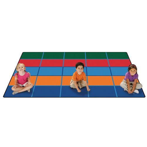 Carpets for Kids KID$Value Plus 72.91 Color Blocks Value Seating Classroom Rug 6ft x 9ft Rectangle Blue