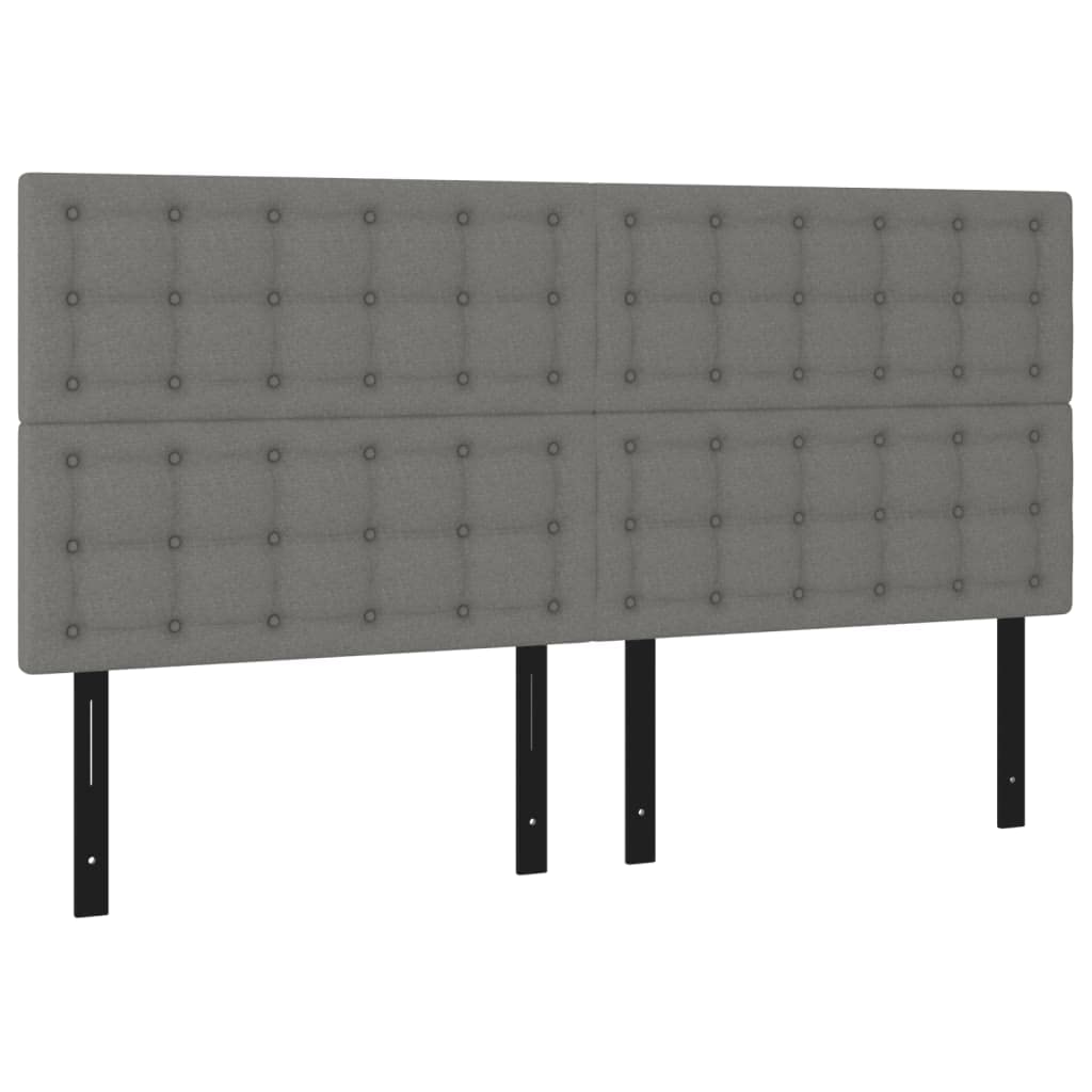 Vidaxl Led Headboard Home Indoor Bedroom Bed Accessory Upholstered Bed Header Furniture With Led Dark Gray 78.7"X2"X46.5"/50.4" Fabric