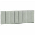 vidaXL Light Gray Velvet Headboard Cushion 53.9 Inch - Foam-Filled Upholstered Pillow for Bed Support, Easy Wall Hanging Design