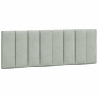 vidaXL Light Gray Velvet Headboard Cushion 53.9 Inch - Foam-Filled Upholstered Pillow for Bed Support, Easy Wall Hanging Design