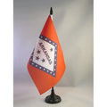 Arkansas Table Flag 5' X 8' - Us State Of Arkansas Desk Flag 21 X 14 Cm - Black Plastic Stick And Base - Az Flag