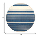 Safavieh Courtyard Collection Area Rug - 4' Round, Navy & Beige, Non-Shedding & Easy Care, Indoor/Outdoor & Washable-Ideal For P