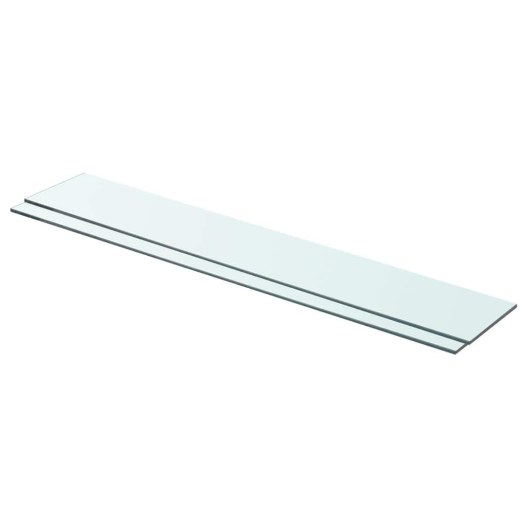 vidaXL Wall Shelf Floating Shelf Display Shelf 2 Pcs - Glass Floating Display Shelves Wall-Mounted - 31.5" L x 4.7" W - Clear