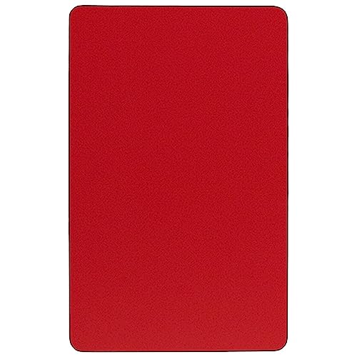 Flash Furniture Wren 24''W x 48''L Rectangular Red HP Laminate Activity Table - Height Adjustable Short Legs