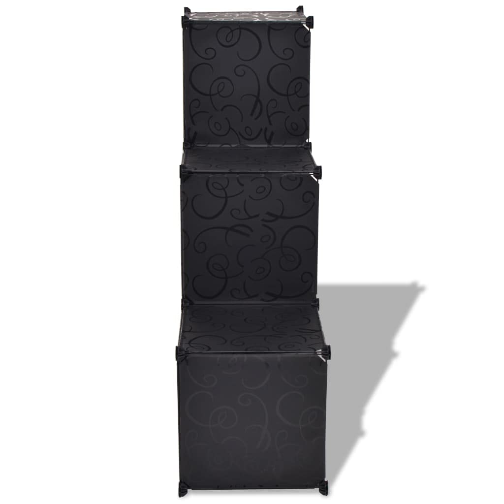 vidaXL Storage Cube Organizer 6 Compartments Black Cloth Shoes Shelf Bookcase