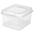 Sterilite FlipTop, Stackable Small Storage Bin with Hinging Lid, Plastic Container to Organize Desk at Home, Classroom, Office, 