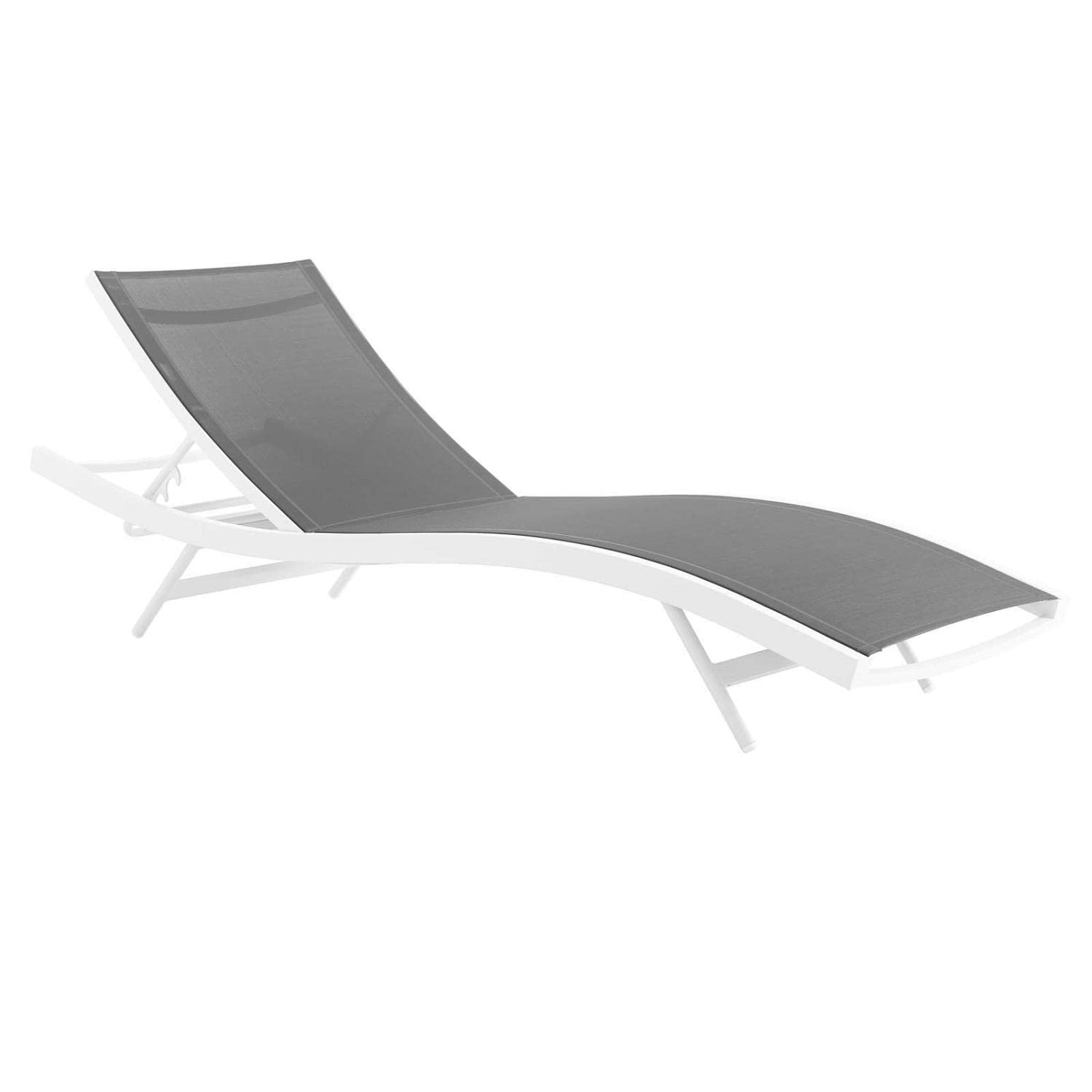 Modway Glimpse Outdoor Patio Mesh Chaise Lounge Set Of 2 In White Gray