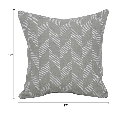 Blazing Needles Square Polyester Jacquard Throw Pillow, 17", Gannawls Khaki
