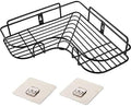 Jeruki Multipurpose Corner Shelf Wall Mount Storage Rack, Stainless Steel, Black