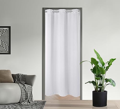 Pi Blackout Closet Curtains,Grommet Pricacy Dustprood Closet Door Curtain,Divider Curtain For Bedroom Room/Storage/Interior Room(White, W42Xl80)