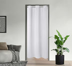 Pi Blackout Closet Curtains,Grommet Pricacy Dustprood Closet Door Curtain,Divider Curtain For Bedroom Room/Storage/Interior Room(White, W42Xl80)