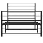 vidaXL 12 Inch Twin XL Metal Bed Frame with Headboard & Footboard, No Box Spring Needed, Noise Free Platform Bed Frame with Steel Slats, Easy Assembly, Under Bed Storage, Minimalist, Black