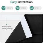Homeideas 100% Blackout French Door Curtains, Privacy Door Curtains For Door Window, 30 X 68 Inch Room Darkening Curtains, Thermal Insulated Door Window Shades For Bedroom, (1 Panel, Black)