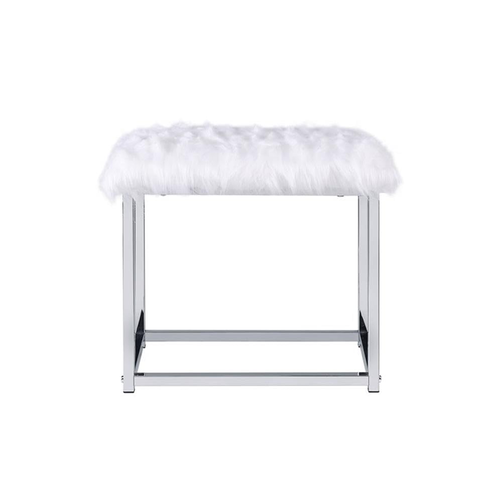 Acme Coleen 3 Piece Metal Frame Vanity Set in Chrome