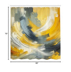 Ambesonne Yellow Shower Curtain, Contemporary Abstract Art Design Brush Strokes Look Composition Print, Cloth Fabric Bathroom De