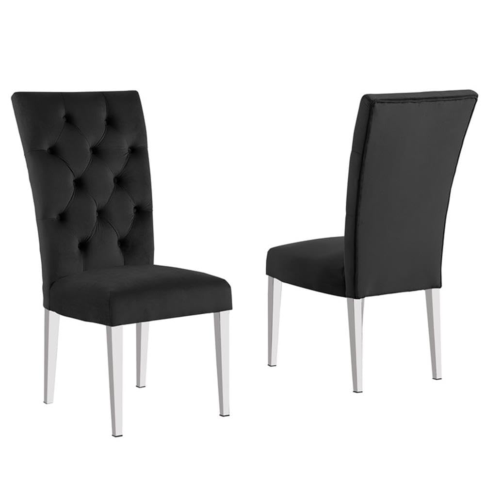 Best Master Furniture Tufted Velvet Dining Chair Black