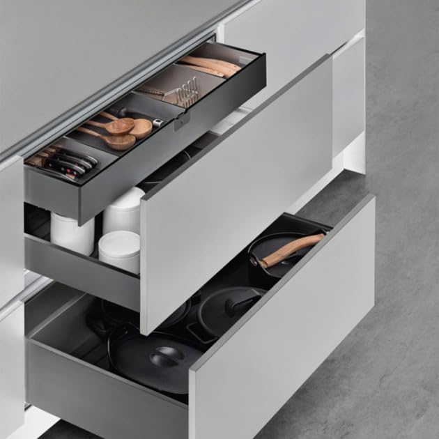 Dbr Kitchen Slim Tandem Box For Drawer System With Soft Close Load Capacity Upto 40 Kg (Grey, 4 X 20 Inch) (Depth 500Mm) Wood