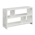 Convenience Concepts Northfield TV Stand Console with Shelves, White Faux Marble