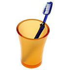 Gedy By Nameek'S Au98-67 Gedy Flaca Aucuba Tumbler, 1'' L X 3.41'' W, Transparent, 3.41'' X 3.41'' X 4.68'', Orange