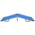 vidaXL Blue Folding Sun Lounger - Weather Resistant, Portable and Lightweight - Durable Steel Frame - Load Capacity up to 264.6 lbs