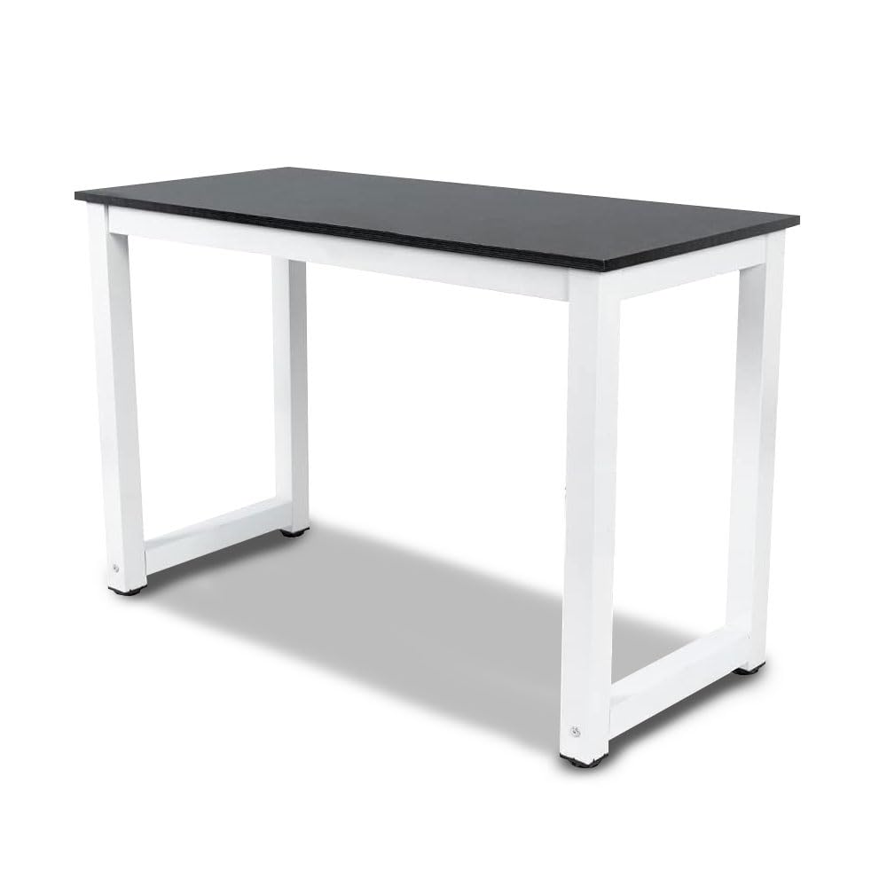 PIT66 Computer Desk Wood 55.1 Office Table Modern PC Laptop Notebook Study Writing Table for Home Office Workstation (Black Co