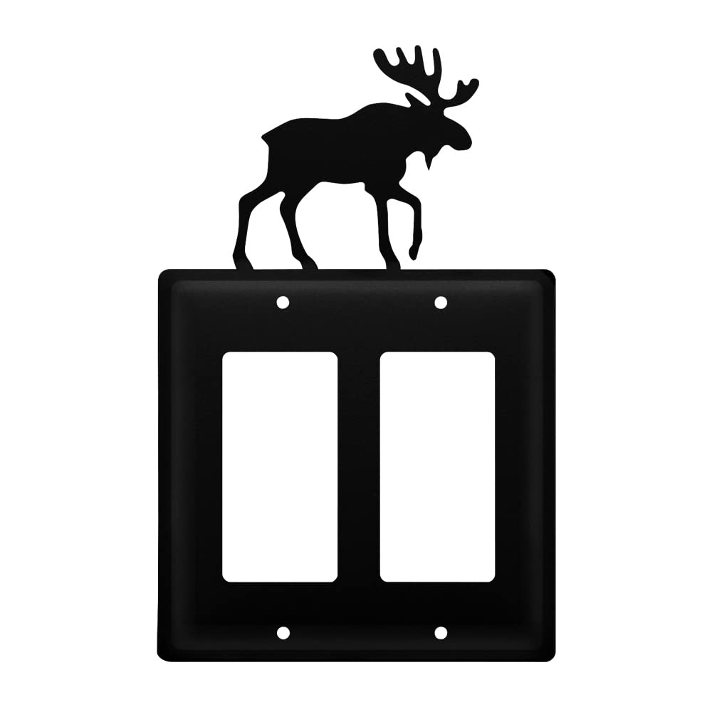 Village Wrought Iron Moose Double GFCI Cover