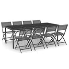 vidaXL Patio Dining Set 9 Piece Garden Outdoor Lawn Yard Terrace Balcony Dining Dinner Dinette Table and Chair Seat Seating Furniture Steel
