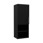 Medicine 31H Single Door Cabinet, 2 External Shelves, 2 Interior Shelves, Black