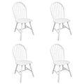 vidaXL Scandinavian Modern Design Dining Chairs - 4 Piece Set - Durable Rubber Wood - Elegant White Finish - Comfortable Rounded