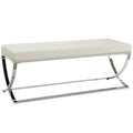 Coaster Home Furnishings Walton Bench with Metal Base White and Chrome