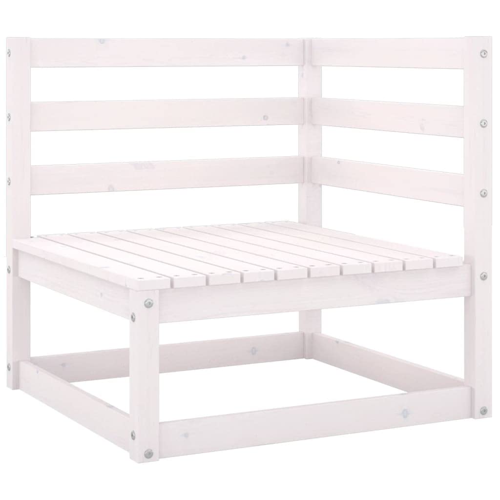 vidaXL Solid Pinewood Patio Lounge Set 5 Piece Garden Outdoor Lawn Yard Terrace Balcony Wooden Seat Seating Sitting Chair Sofa Furniture White