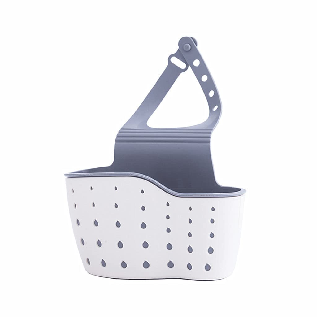 Kinteshun Kitchen Sink Caddy Sponge Holder Hang Basket for Scrubber Dish Brush Kitchen Accessories Organizer (offwhite)