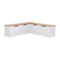 Tobin Backless Two Tone Breakfast Nook, Natural And White