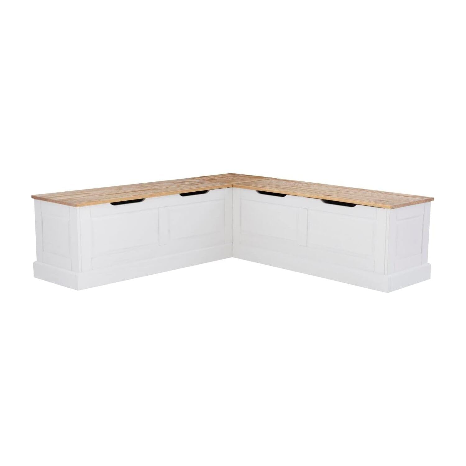 Tobin Backless Two Tone Breakfast Nook, Natural And White