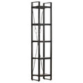 vidaXL 5-Tier Bookcase - 15.7"x11.8"x70.9" - Solid Rough Mango Wood Shelves with Powder-Coated Steel Frame - Black Industrial Style Furniture