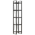 vidaXL 5-Tier Bookcase - 15.7"x11.8"x70.9" - Solid Rough Mango Wood Shelves with Powder-Coated Steel Frame - Black Industrial Style Furniture