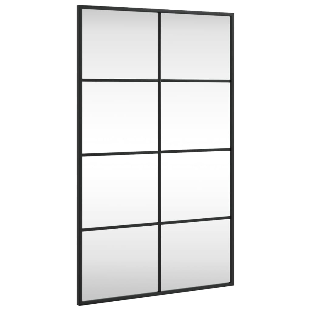 vidaXL Black Wall Mirror - 19.7"x31.5" Rectangle Iron Mirror - Flexible Mounting, Vertical or Horizontal - Clear Reflection - Perfect for Bedroom, Living Room or Bathroom