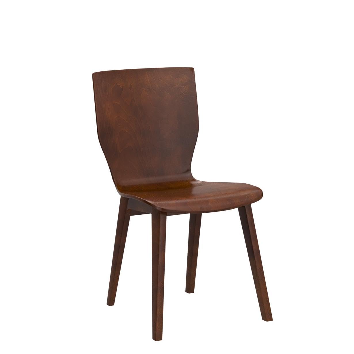 Baxton Studio Elsa Dining Chair Scandinavian Style Dark Walnut Bent Wood Dining Chair