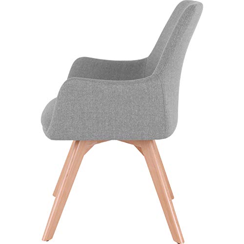 Lorell Gray Flannel Guest Chair With Wood Legs, Gray