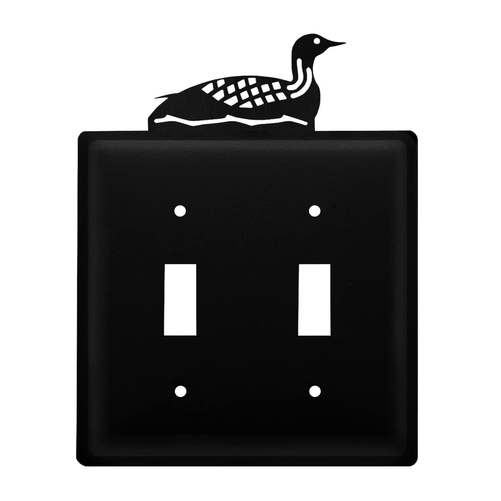 Village Wrought Iron Loon Double Switch Cover