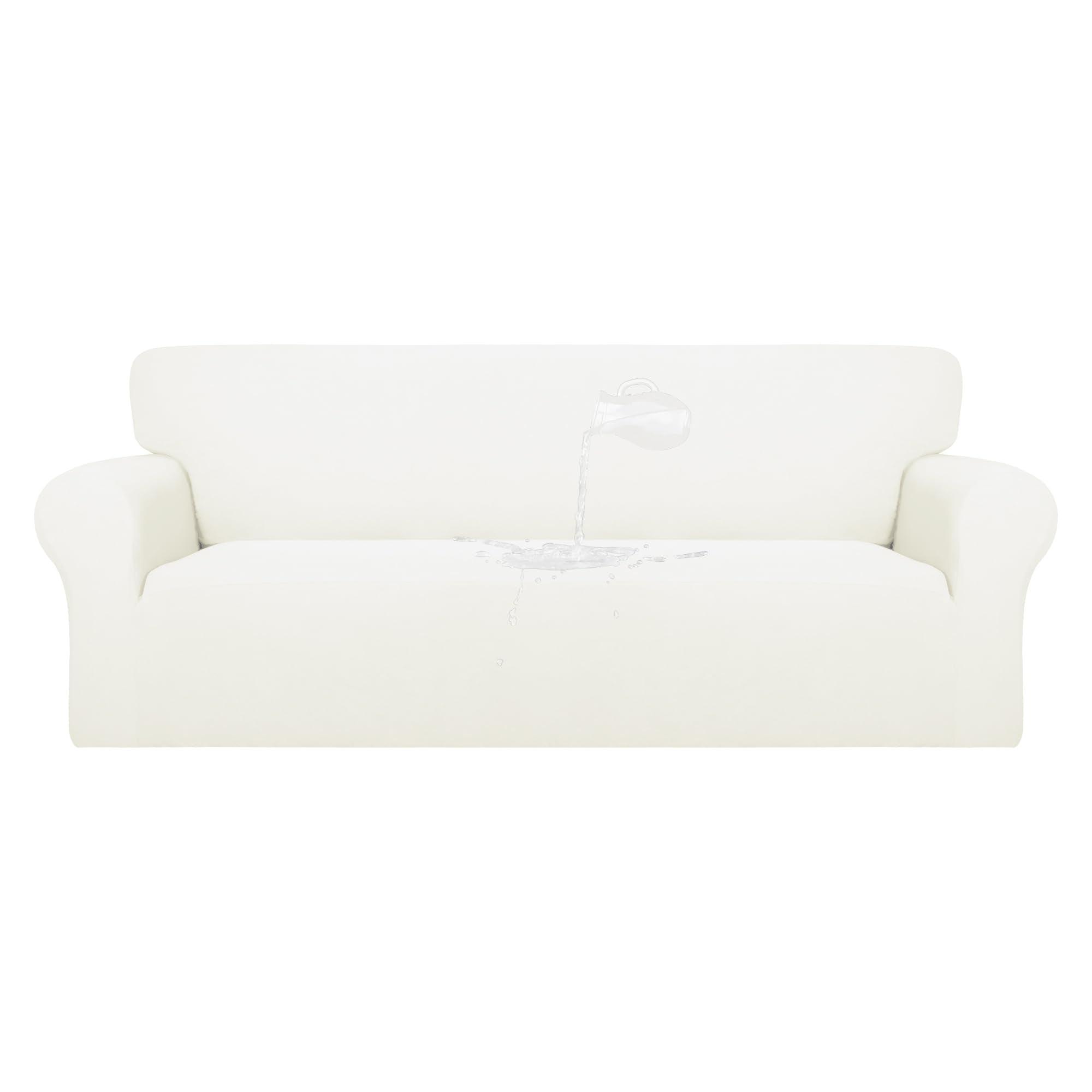 Purefit 100% Dual Waterproof Couch Cover Slipcovers For Couches And Sofas - Stretch Non Slip Fleece Sofa Covers Washable, Leakproof Furniture Protector For Kids, Pets, Dog (Sofa, Beige)