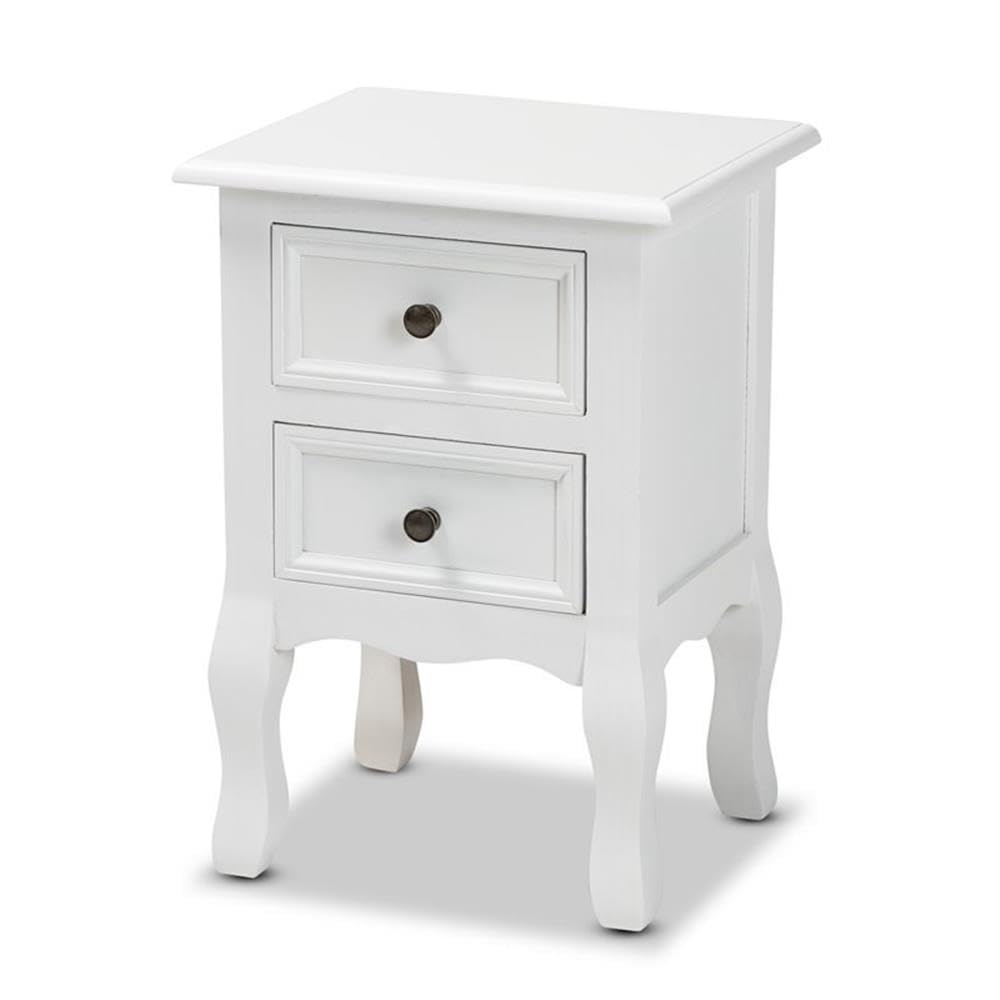 Baxton Studio Caelan Classic And Traditional White Finished Wood 2Drawer Nightstand