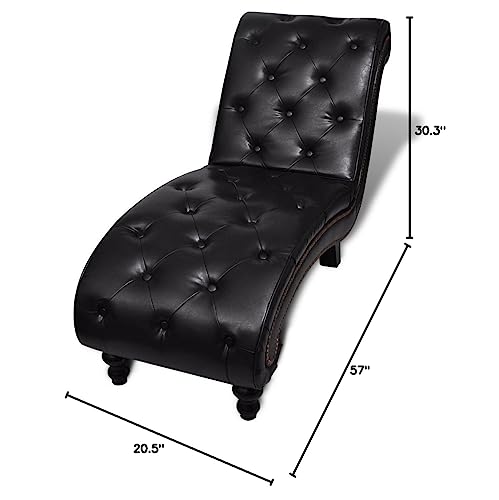 INLIFE Chaise Longue Brown Faux Leather