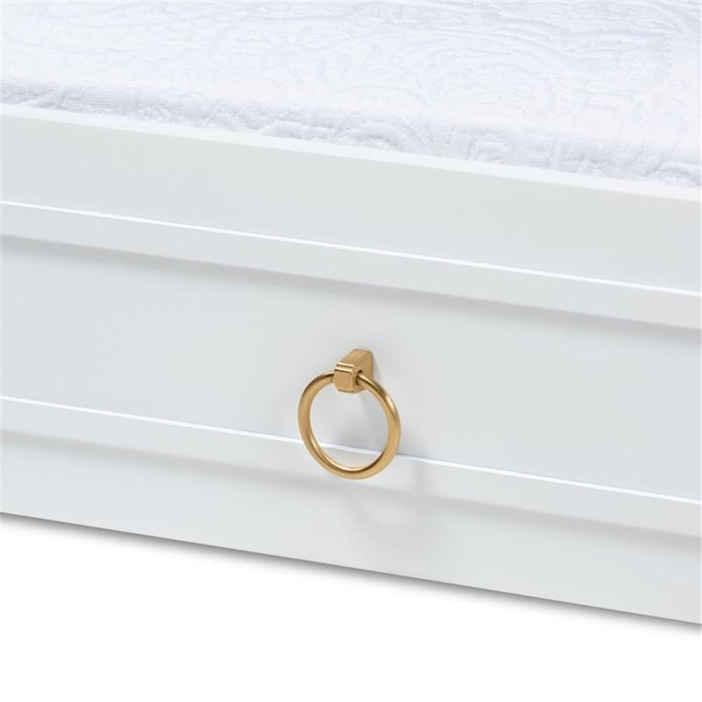 Baxton Studio Mariana Classic and Traditional White Finished Wood Twin Size Trundle